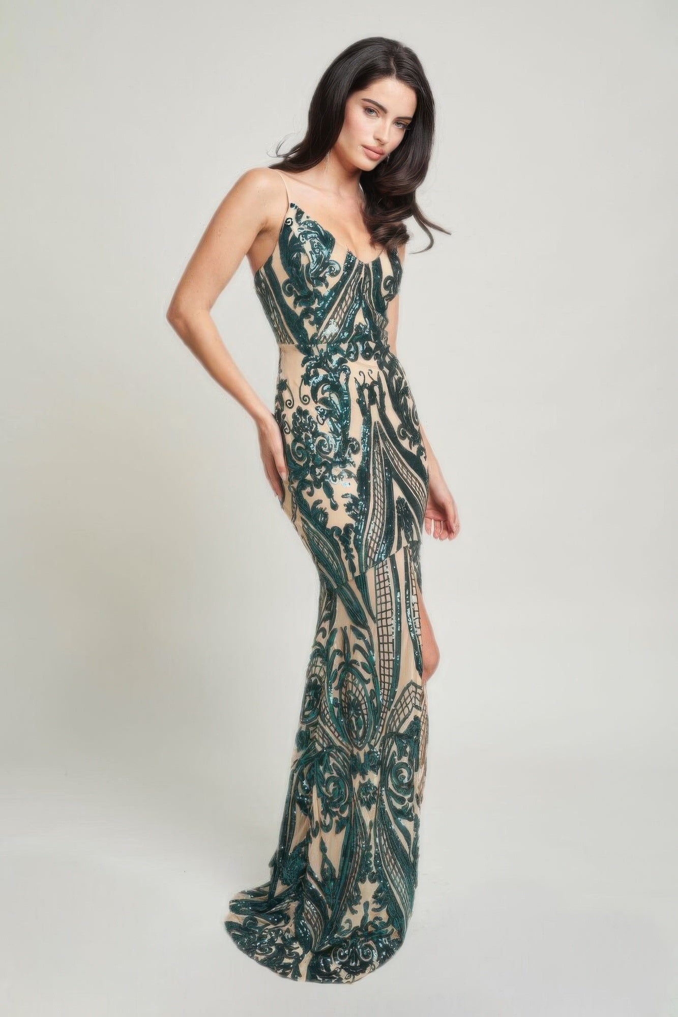 High Fashion Sequins Maxi Dress