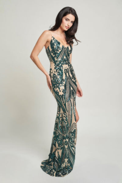 High Fashion Sequins Maxi Dress