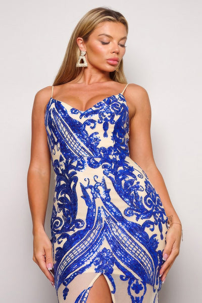High Fashion Sequins Maxi Dress