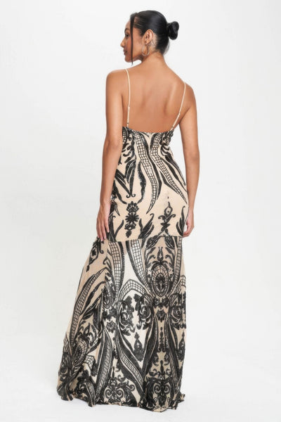 High Fashion Sequins Maxi Dress