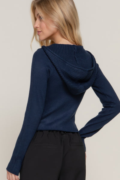Long sleeve hooded cardigan