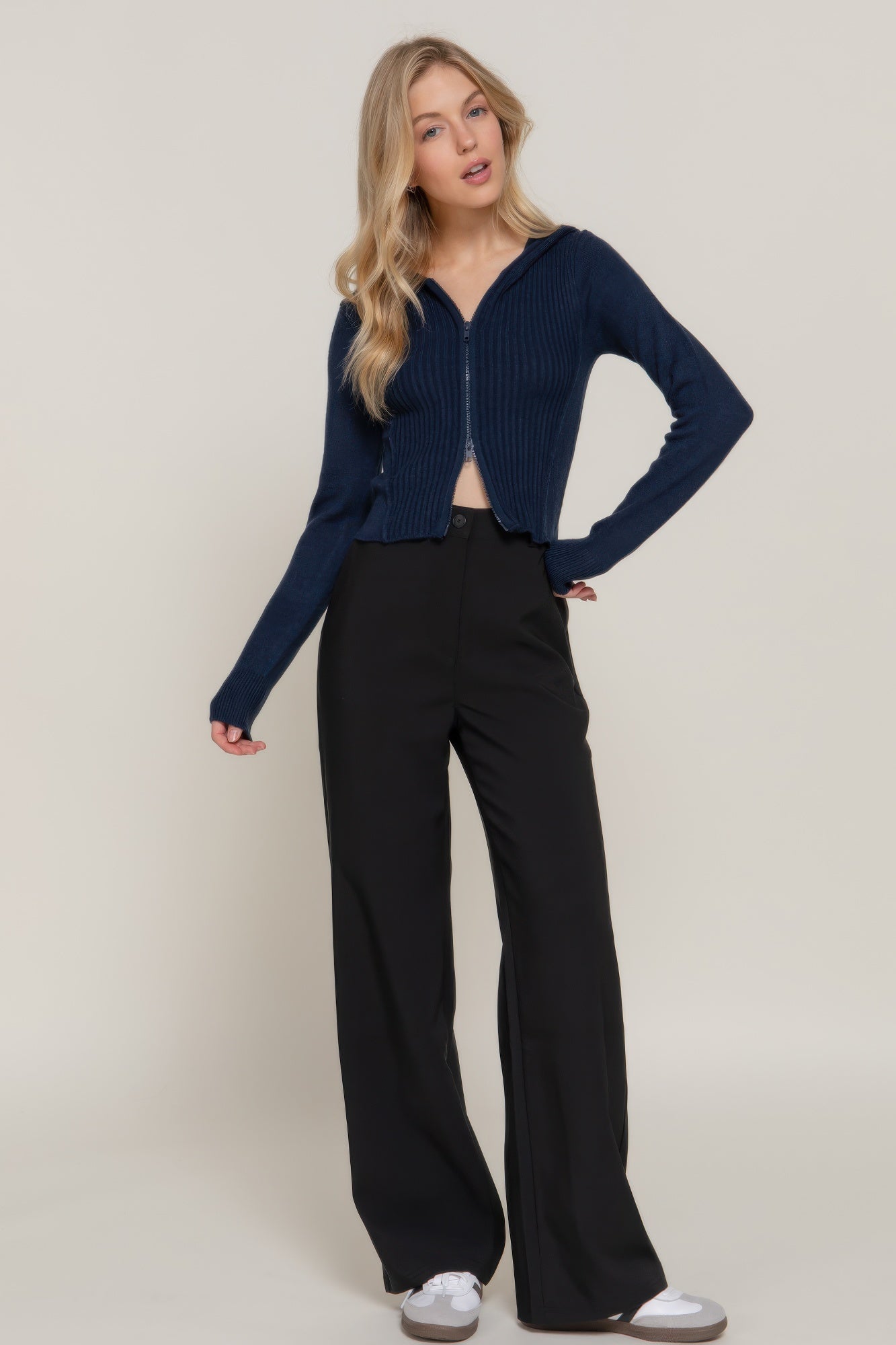 Long sleeve hooded cardigan