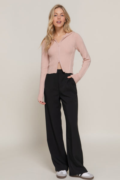 Long sleeve hooded cardigan