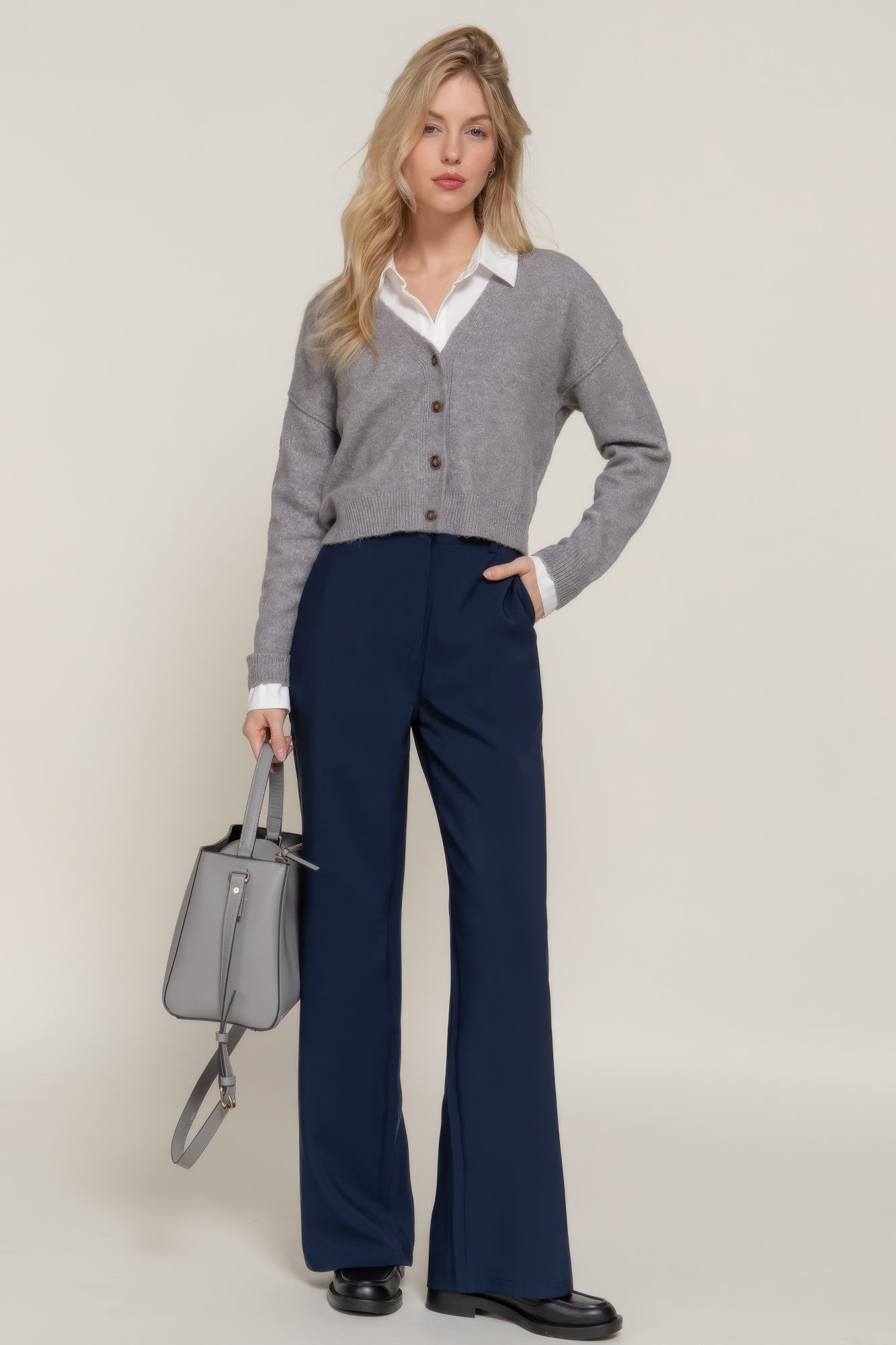 High Waist Straight Leg Dress Pants