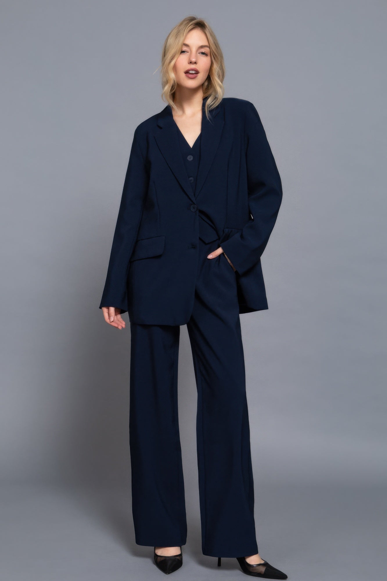 High Waist Straight Leg Dress Pants