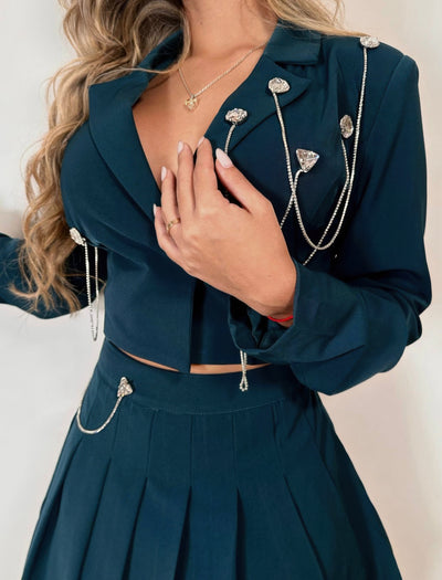 Baddie Pleated Skirt Set