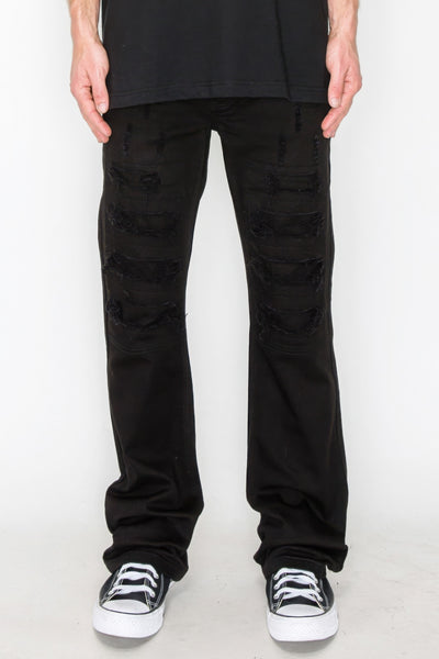 Bootcut Ripped Denim Jeans