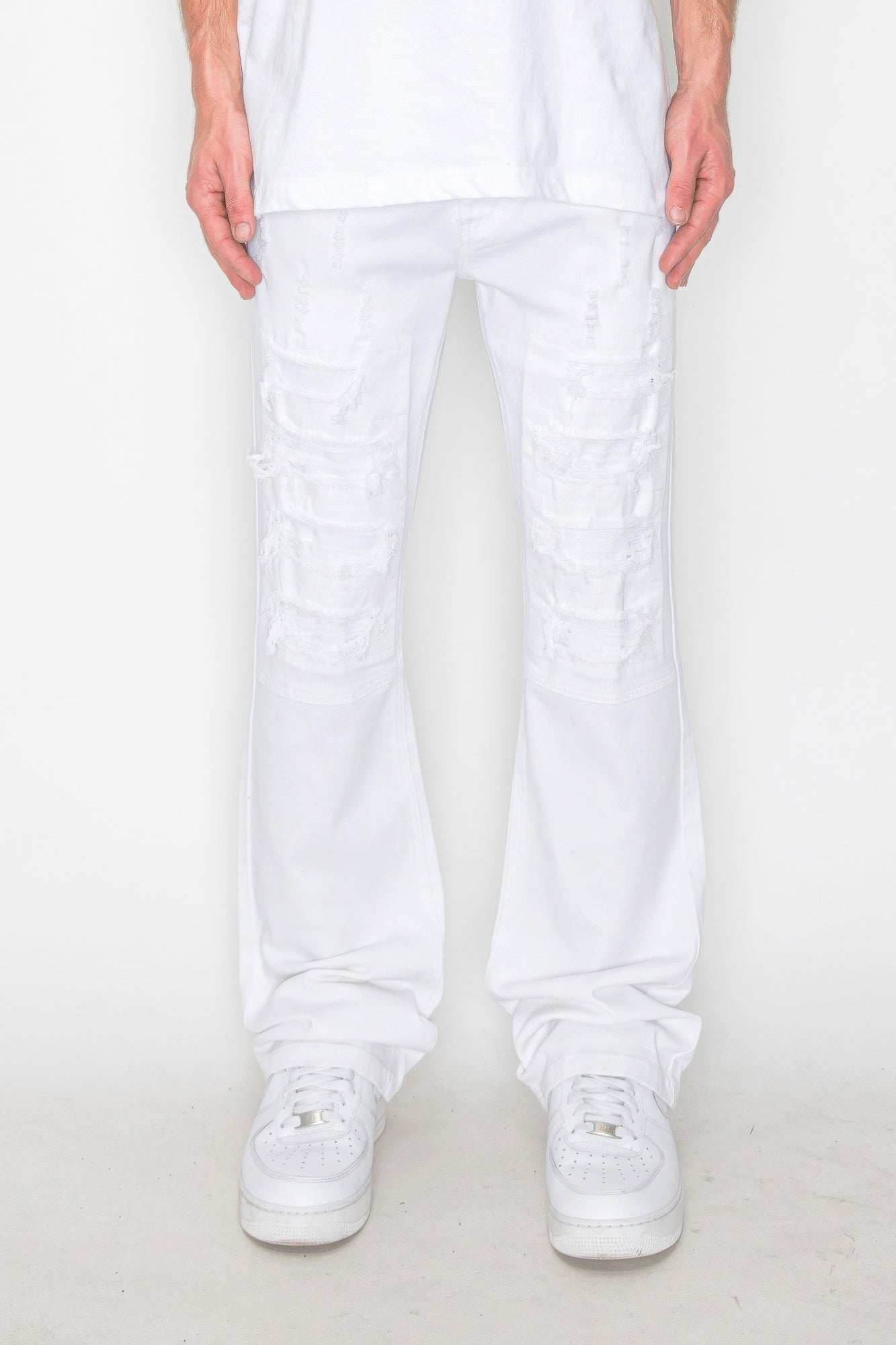 Bootcut Ripped Denim Jeans