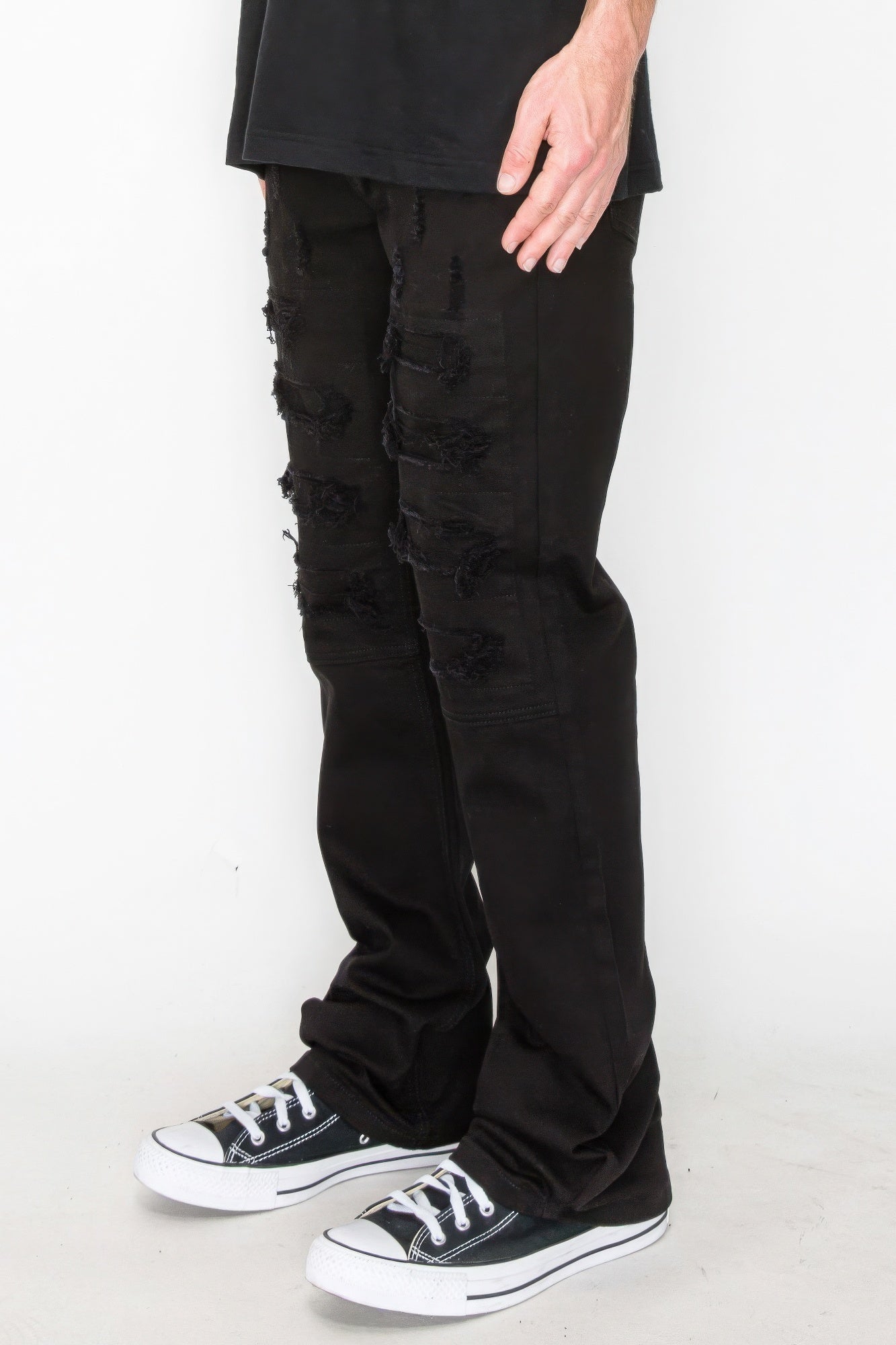 Bootcut Ripped Denim Jeans