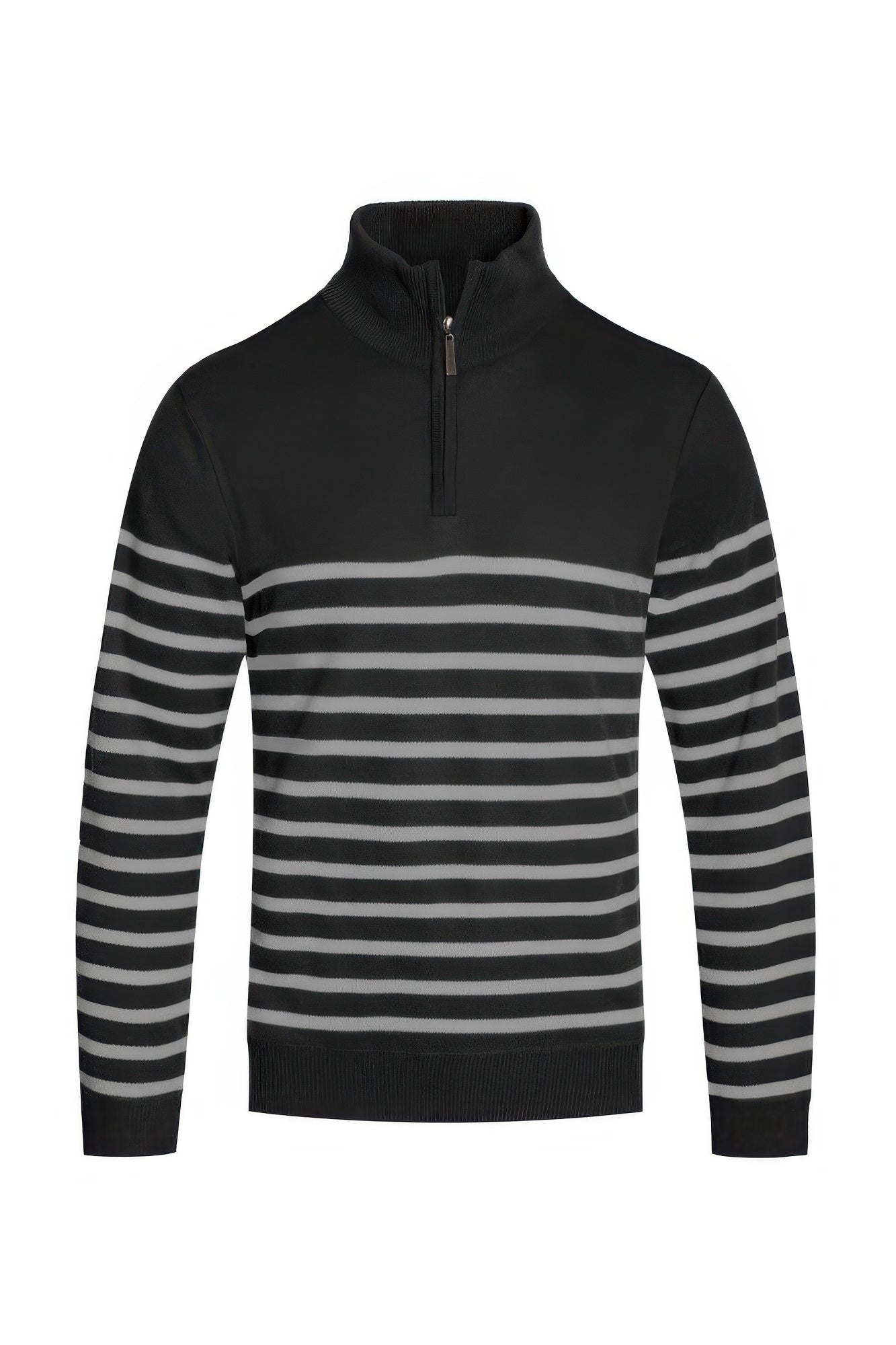 Stripe Quarter Zipper Pullover Sweater