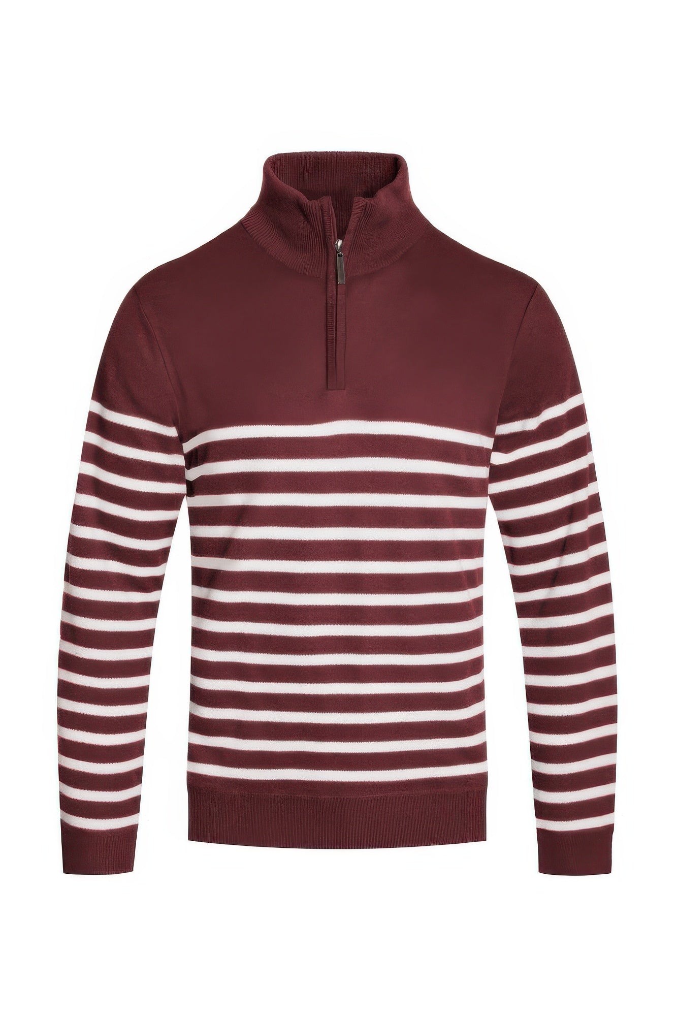 Stripe Quarter Zipper Pullover Sweater