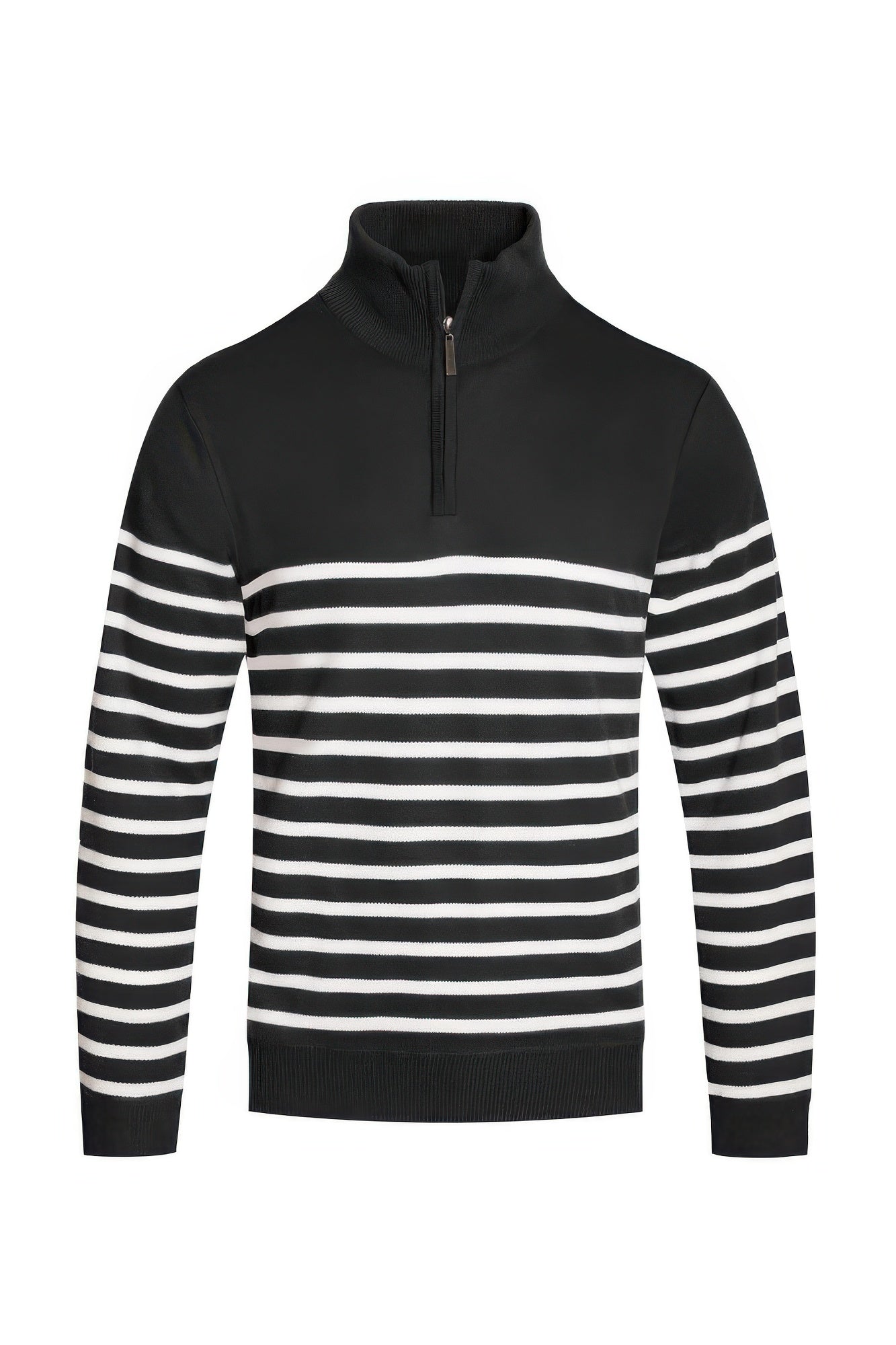 Stripe Quarter Zipper Pullover Sweater