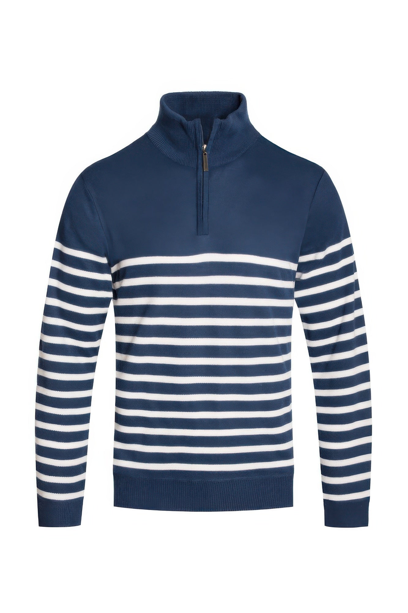 Stripe Quarter Zipper Pullover Sweater