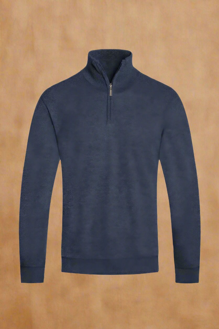 Mens Quarter Zip Knit Sweater