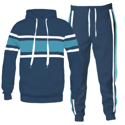 Stripe Pullover Hoodie & Pants Set