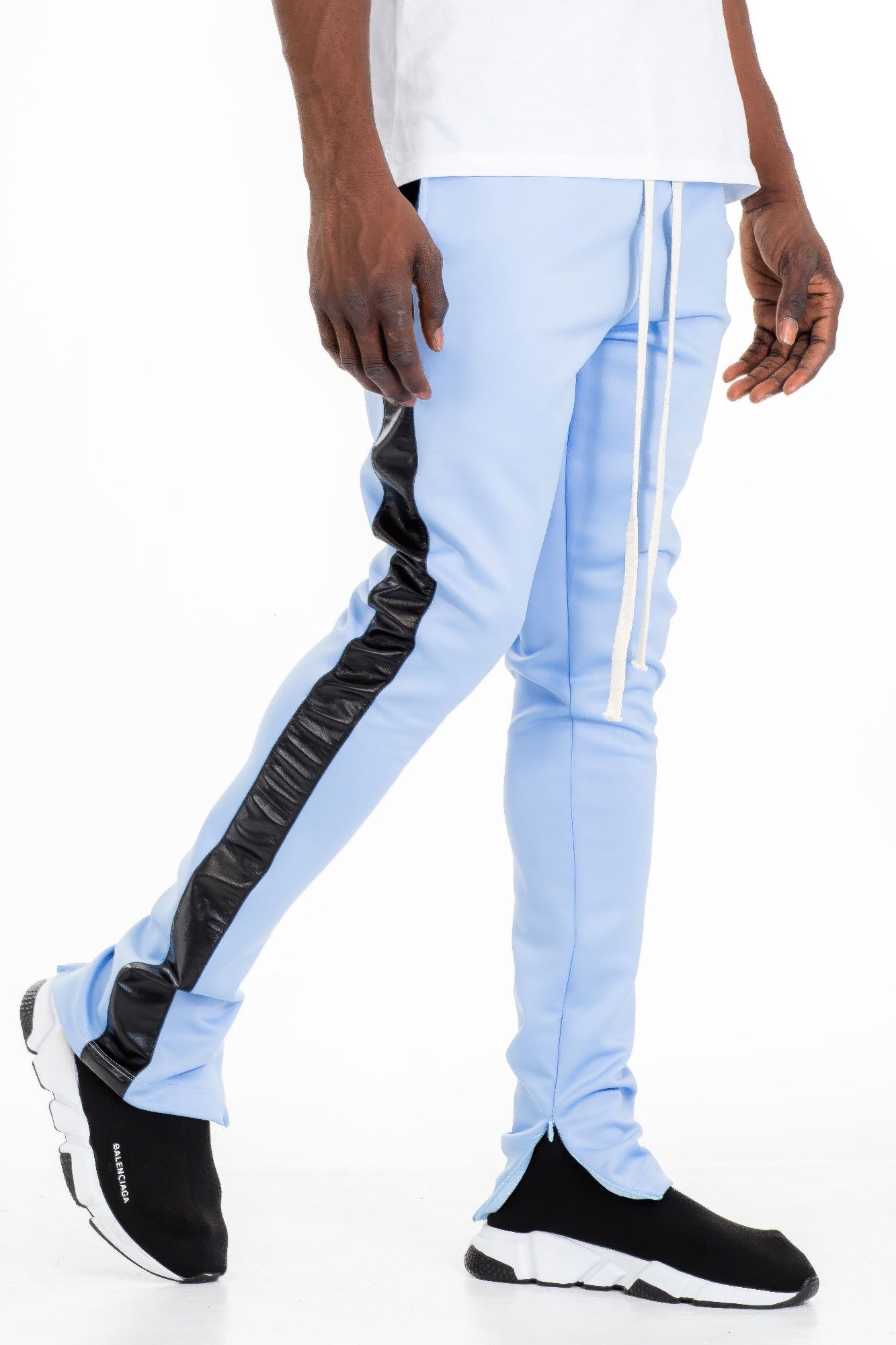 Leather Stripe Track Pants