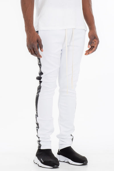 Leather Stripe Track Pants