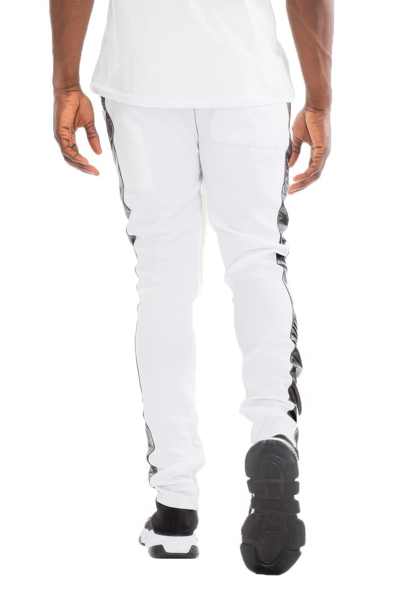 Leather Stripe Track Pants