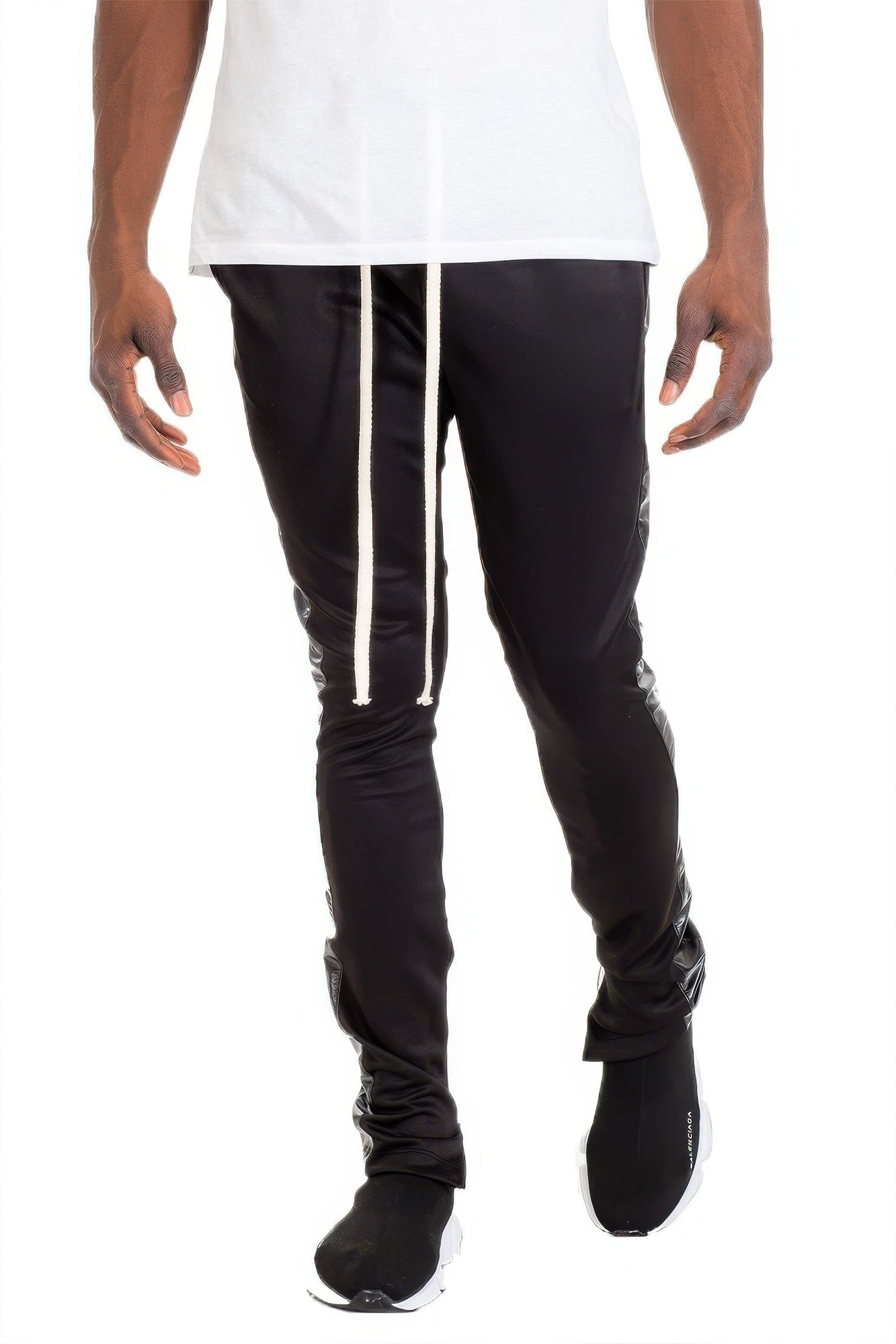 Leather Stripe Track Pants