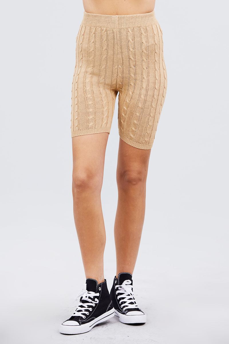 Twisted Effect Bermuda Knit Shorts