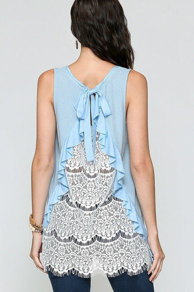 Anastasia Sleeveless Lace Detail Tank Top