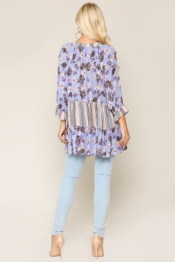 Flowy Floral Mix Baby Doll Top