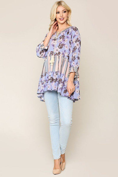 Flowy Floral Mix Baby Doll Top