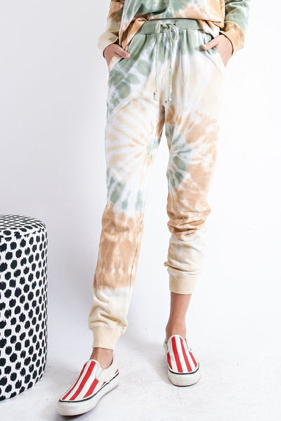 SO FUN SWEATPANTS FEATURED IN A SPECIAL DYE TERRY KNIT SWEAT PANTS -LONGLINE SLOUCHY SILHOUETTE -HIGH RIGHT DESIGN -DRAWSTRING ELASTIC WAISTBAND -SIDE HIP POCKETS -CUFFED ANKLE HEM