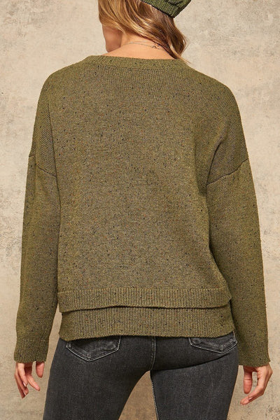 Multicolor Double Hem Knit Sweater