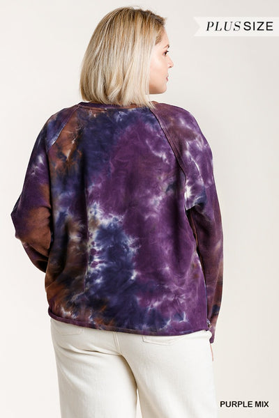 French Terry Tie-dye Long Sleeve Top