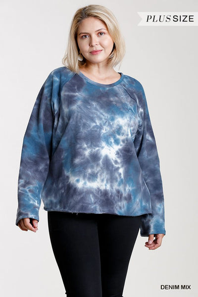 French Terry Tie-dye Long Sleeve Top