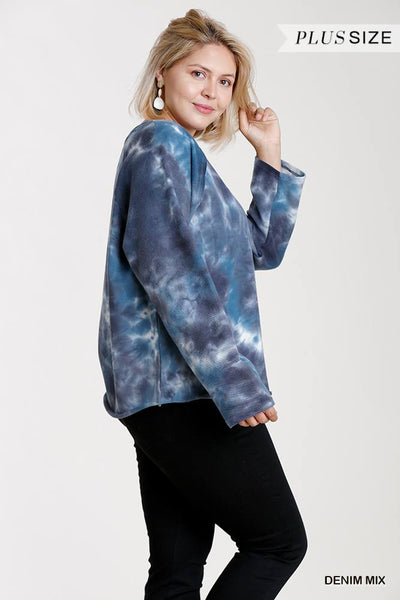 French Terry Tie-dye Long Sleeve Top