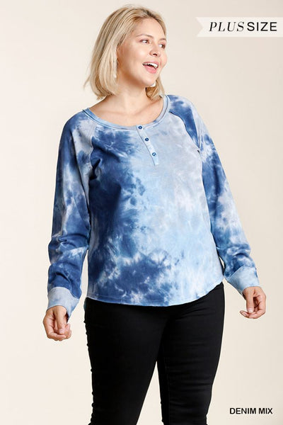 Tie-dye Raglan Sleeve Top