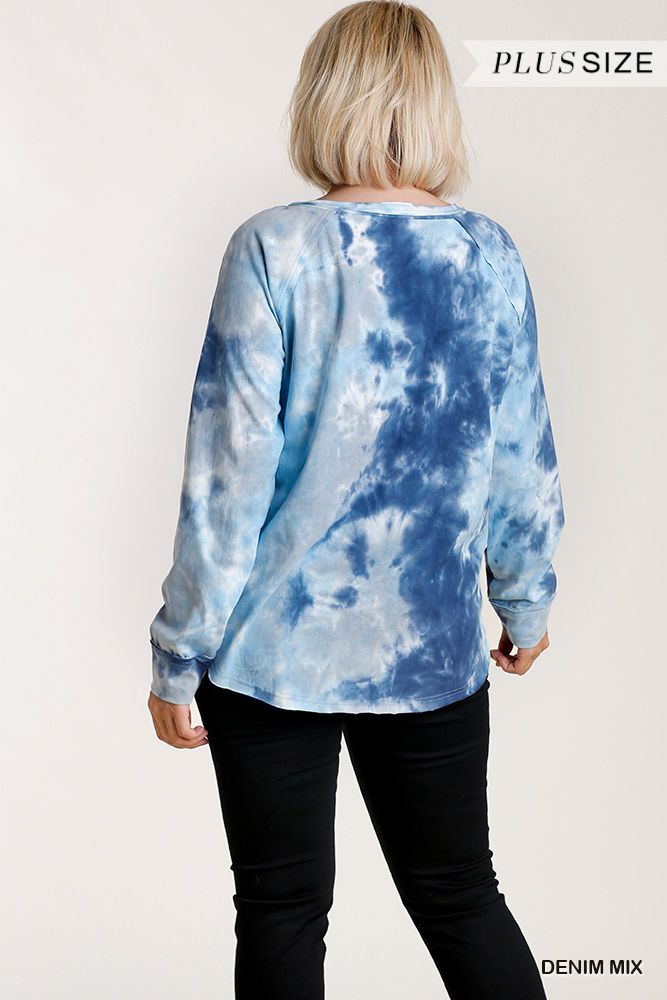 Tie-dye Raglan Sleeve Top