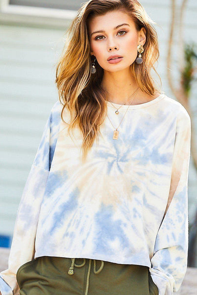 Crop Tie-dye French Terry Pullover