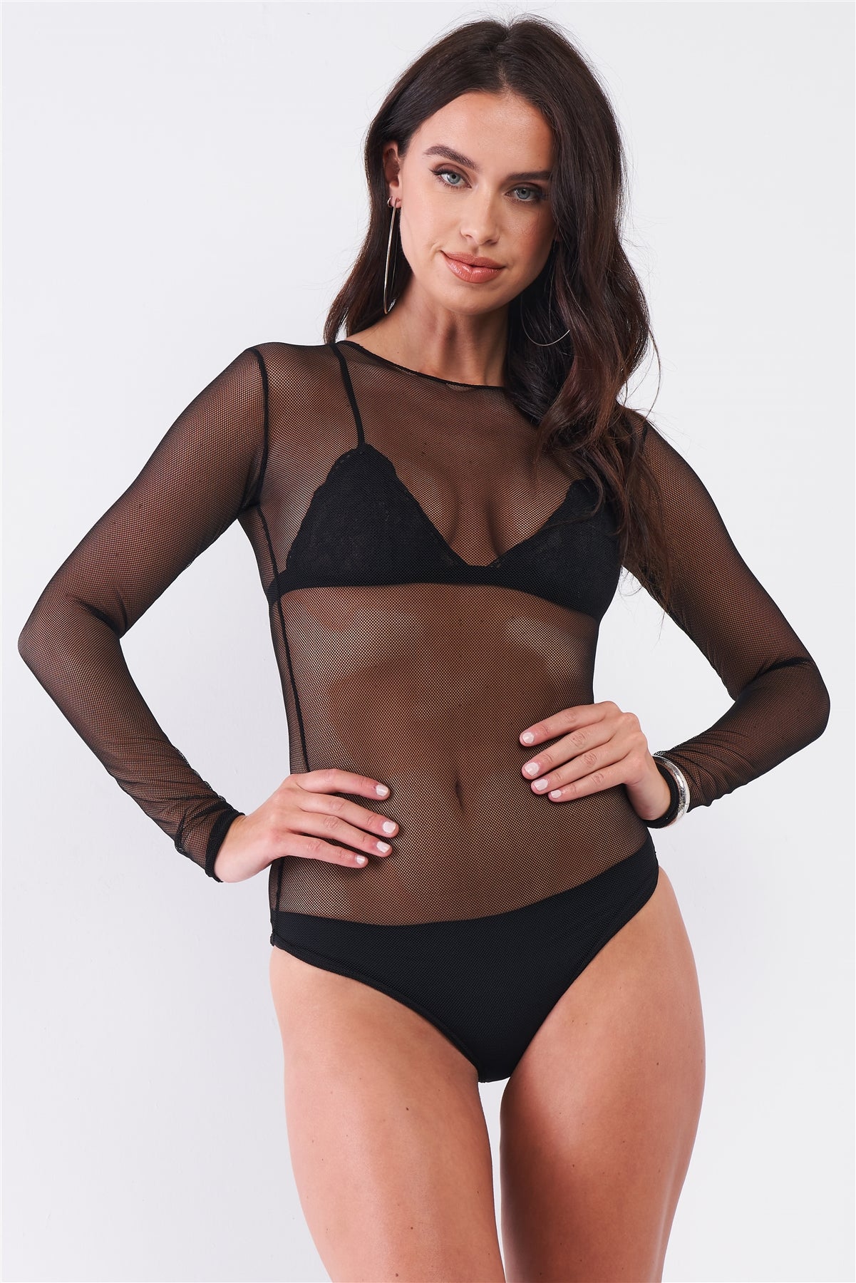 Sexy Fine Sheer Mesh Bodysuit