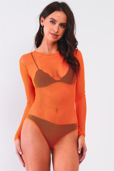 Sexy Fine Sheer Mesh Bodysuit
