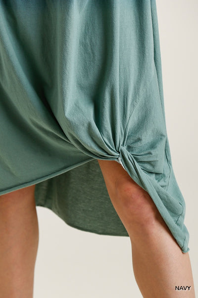 Ombre Knot Detail Long Sleeve Maxi Dress
