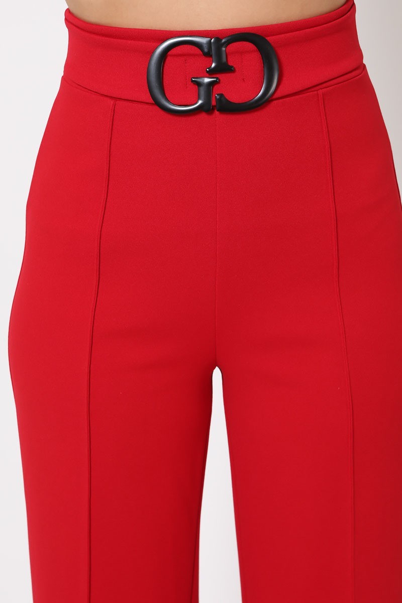 High Waist Reverse G Buckle Pants