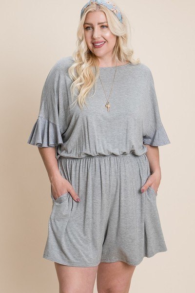 Plus Solid Romper