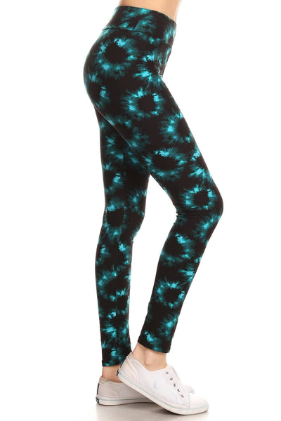 Yoga Style Tie Dye Print Leggings
