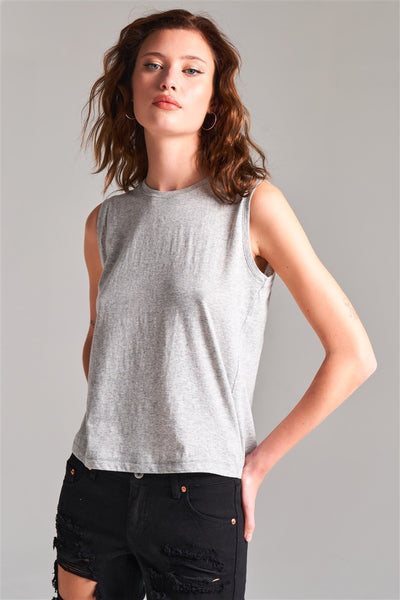 Solid Sleeveless Basic Tank Top