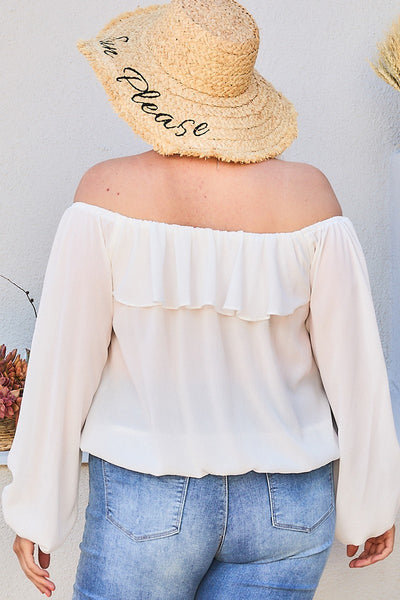 Off Shoulder Bubble Sleeve Top