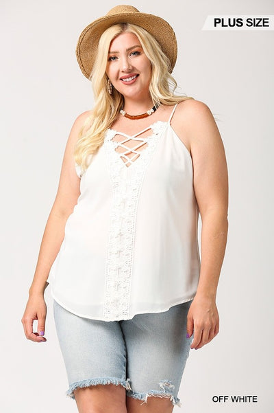 Lattice Scalloped Lace Cami