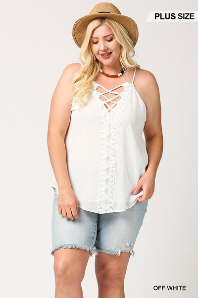 Lattice Scalloped Lace Cami