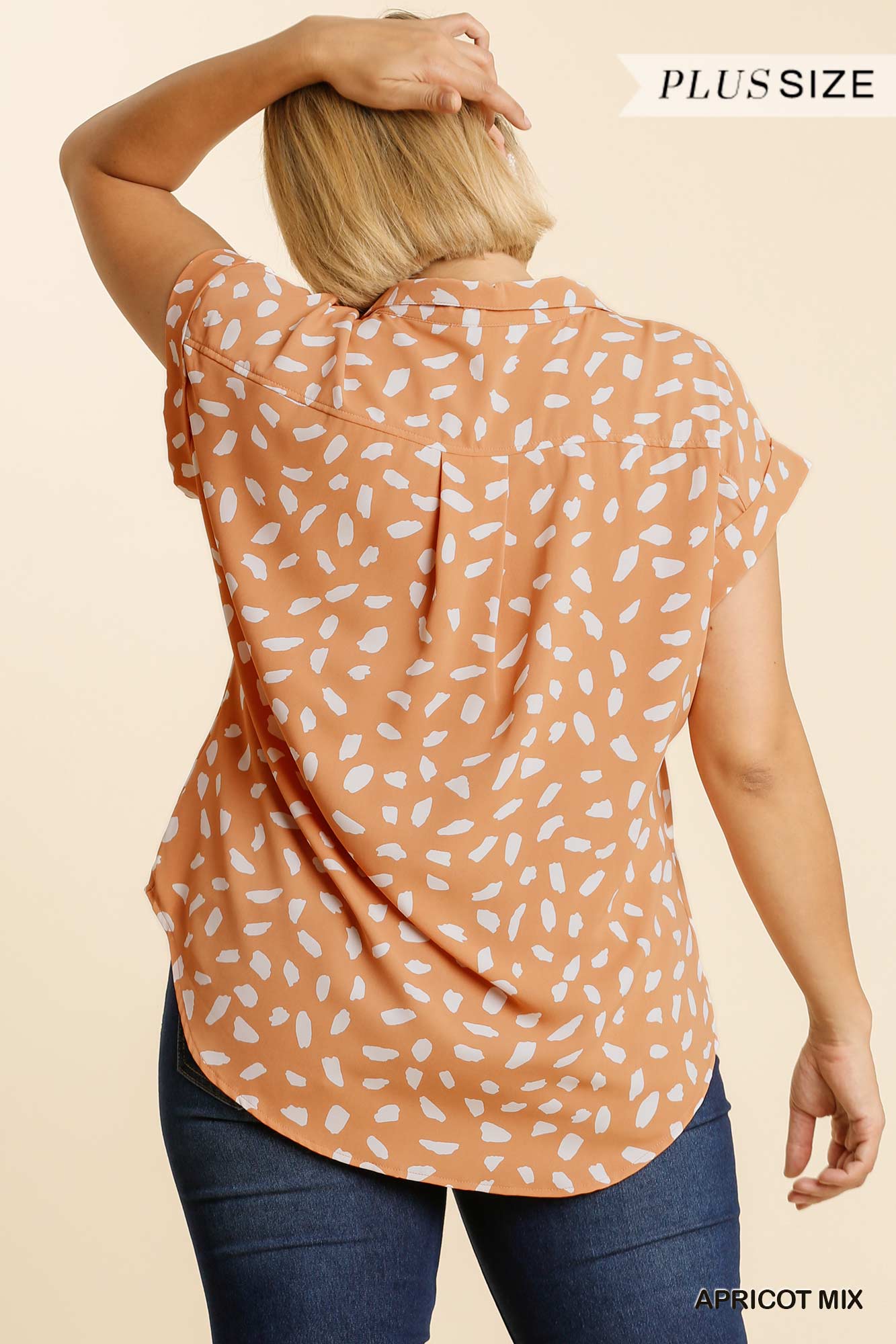 Dalmatian Print Button Down Top