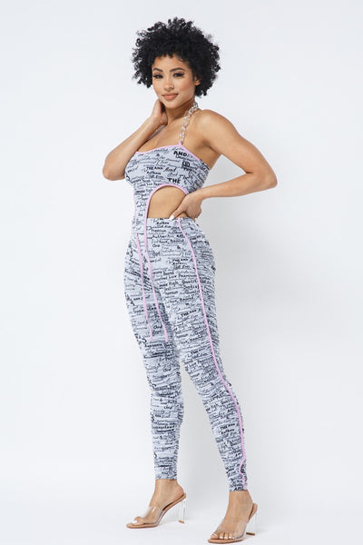 Mesh Halter Crop Top With Matching Leggings