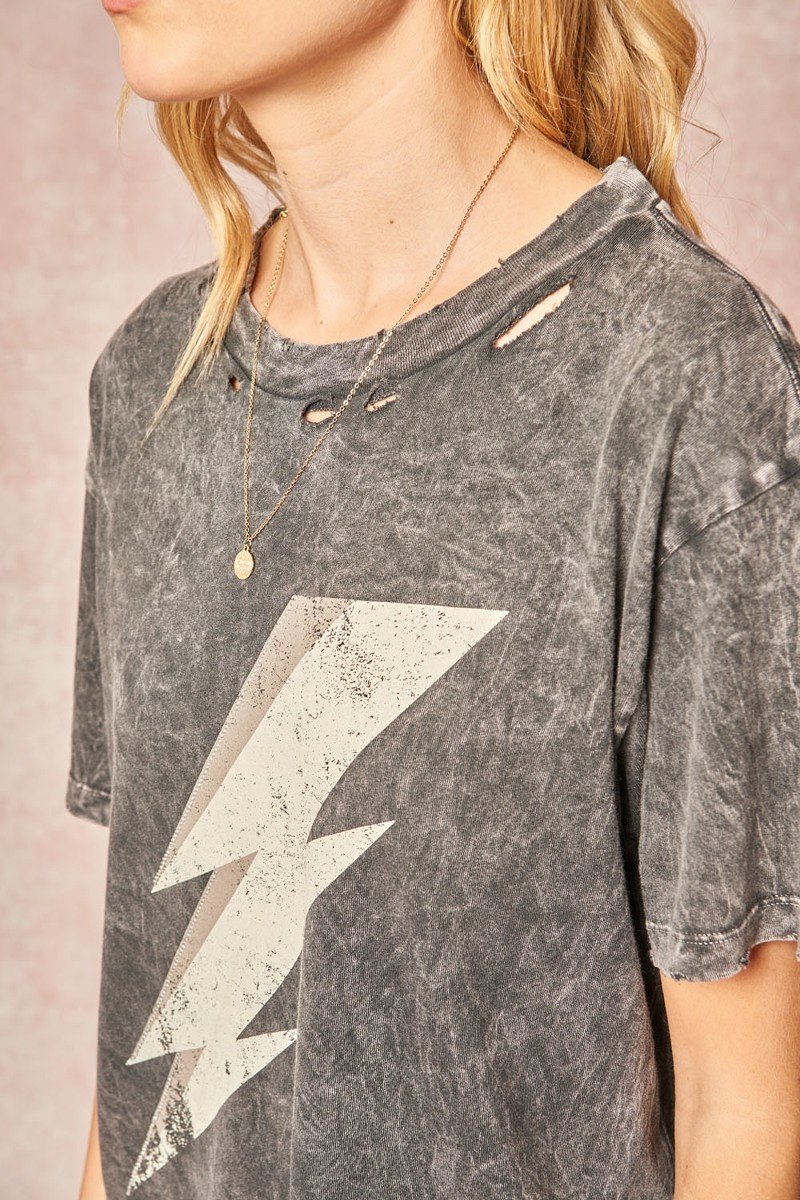 Distressed Mineral Washed Graphic T-shirt