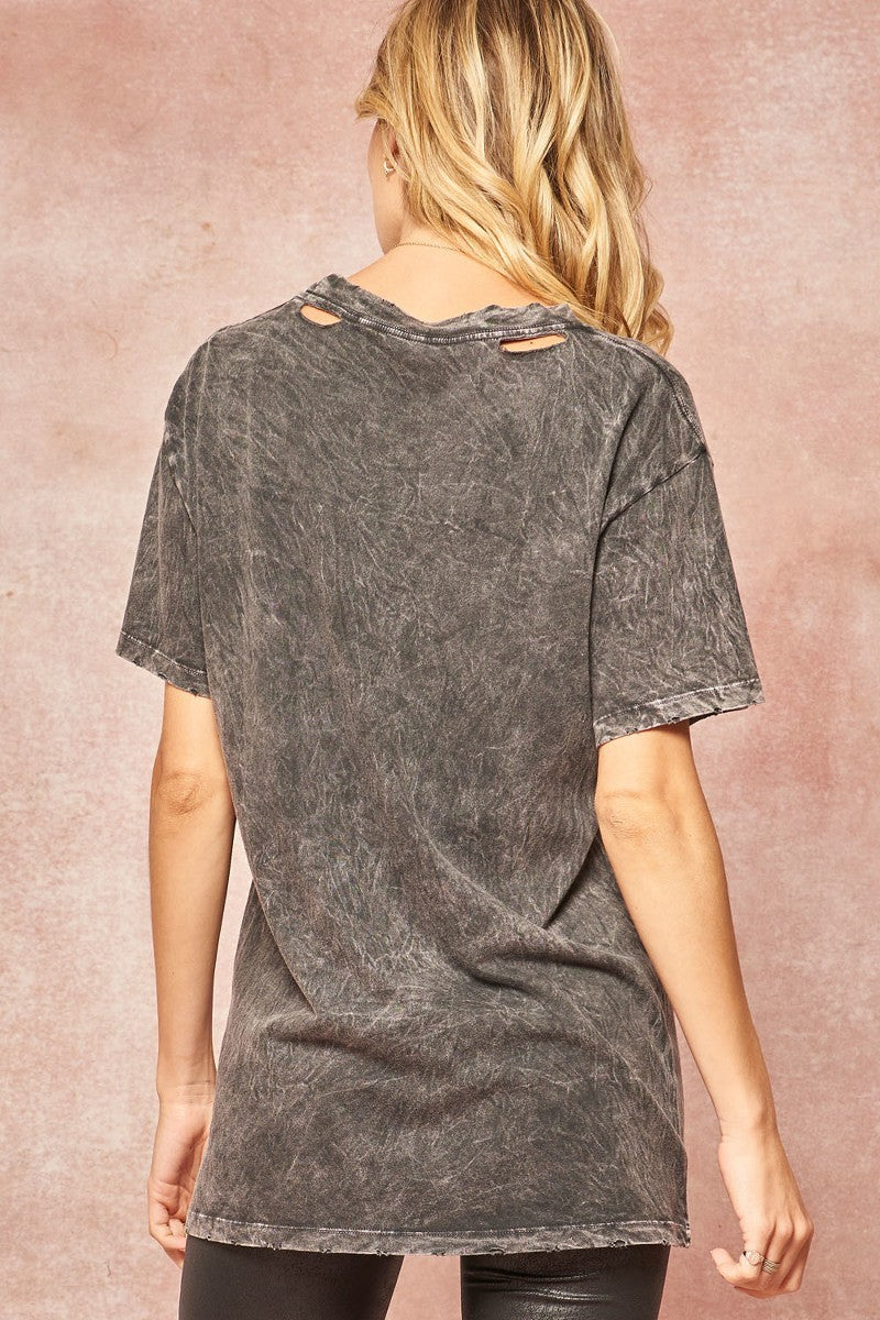 Distressed Mineral Washed Graphic T-shirt