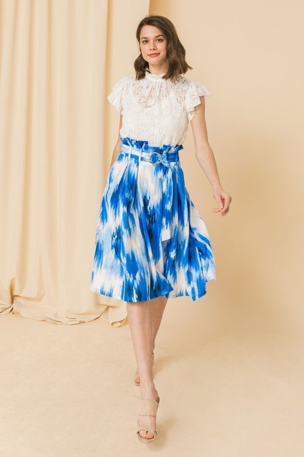 High Waist Pleated Skirt